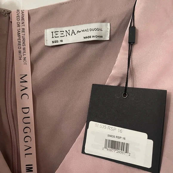 Mac Duggal Long Sleeve Dress in Light Pink - Picture 4 of 7